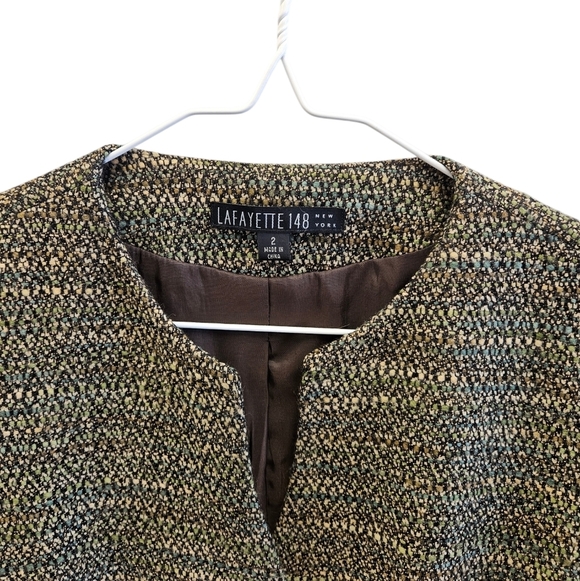 Lafayette 148 New York Wool Blend Tweed Womens Blazer - Picture 2 of 7
